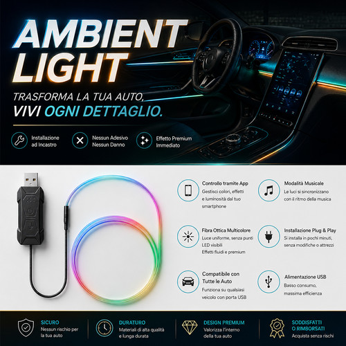 Striscia led auto interni - striscia,